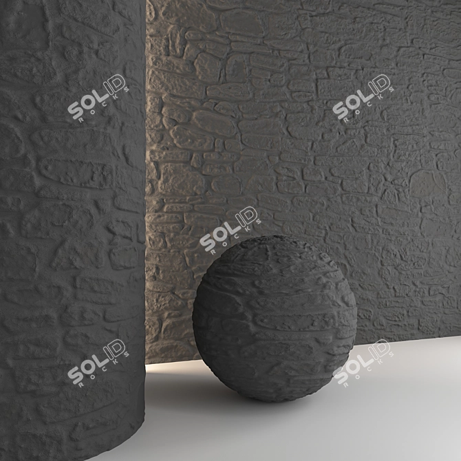 Stone Wall 3D Model Kit 3D model image 4