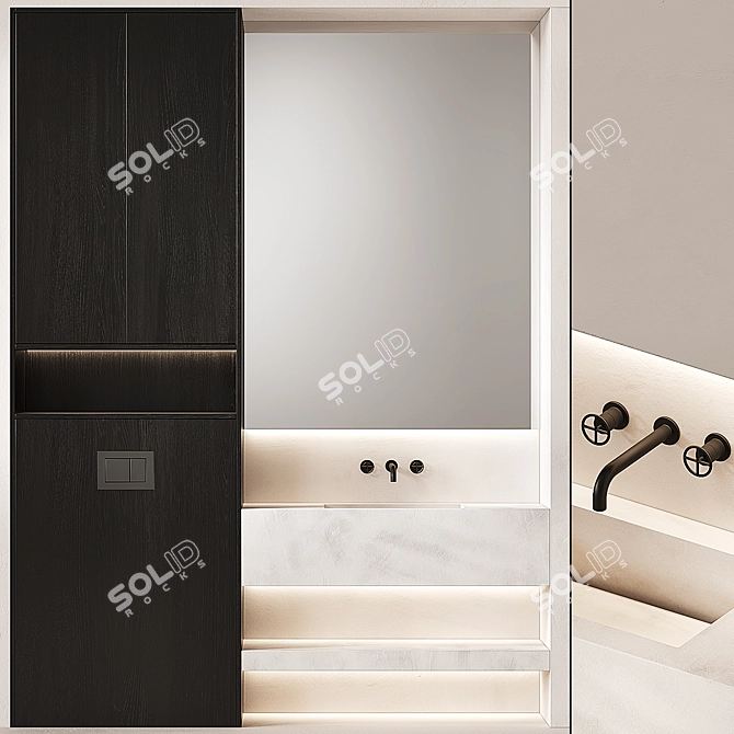 Modern Bathroom Furniture Set 3D model image 1