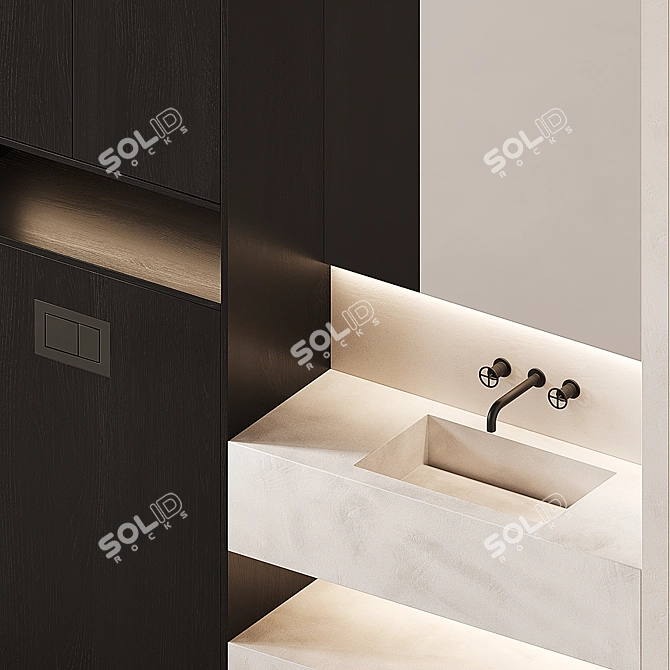 Modern Bathroom Furniture Set 3D model image 2