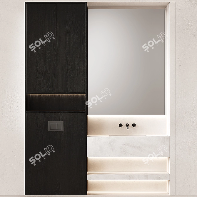 Modern Bathroom Furniture Set 3D model image 4