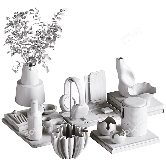 Luxury Elegant Decor Set H84 3D model image 7