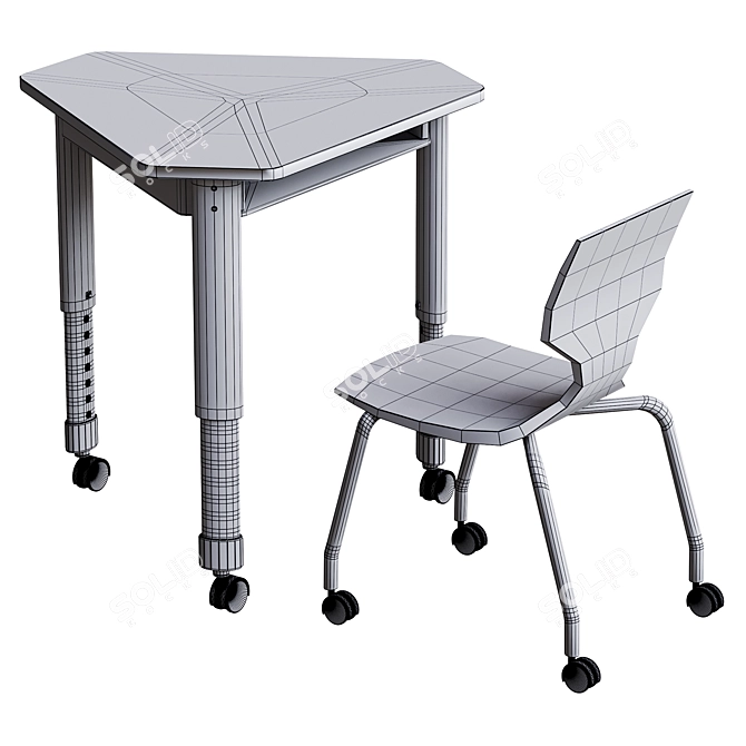 Modern Diamond Desk Optimal Design 3D model image 4