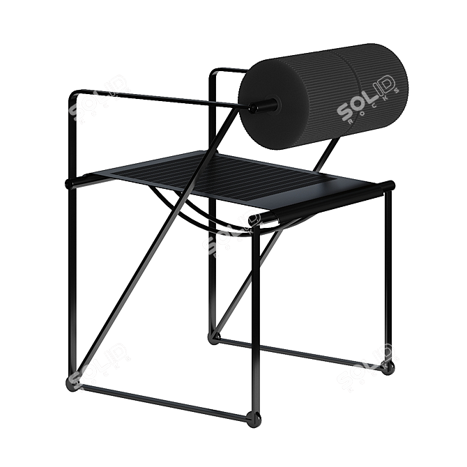 Motion Metal Armchair by Botta 3D model image 3