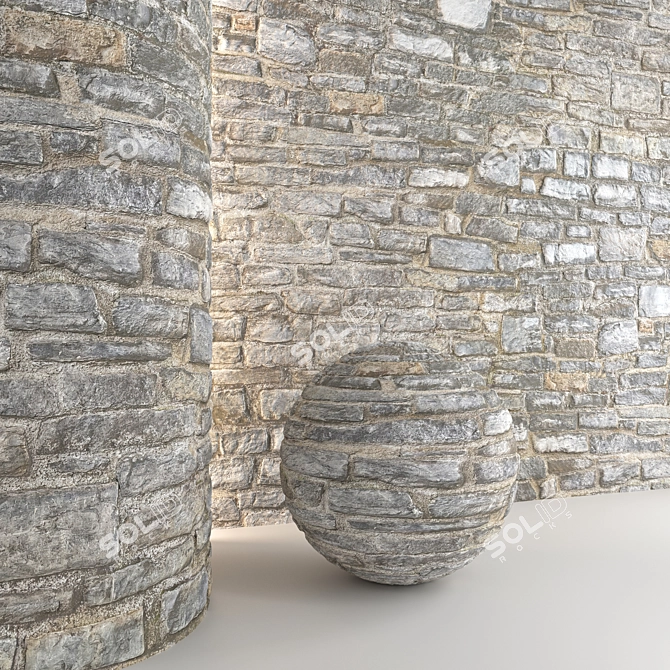 Stone Wall 3D Model Assets 3D model image 1