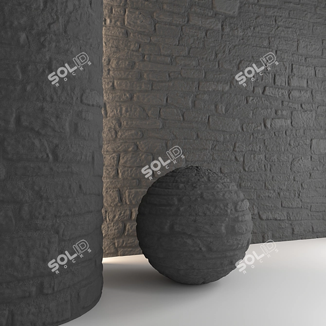 Stone Wall 3D Model Assets 3D model image 5