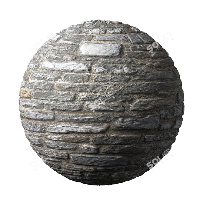 Stone Wall 3D Model Assets 3D model image 7