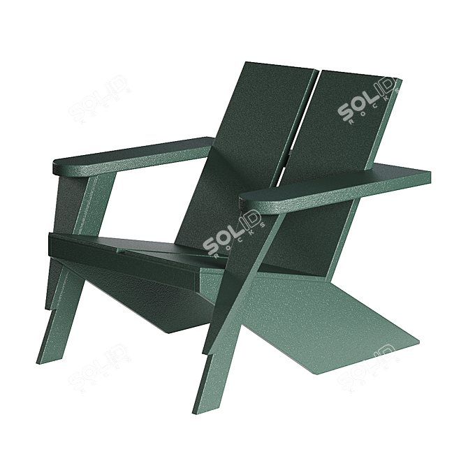 Modern Green Adirondack Chair 3D model image 1