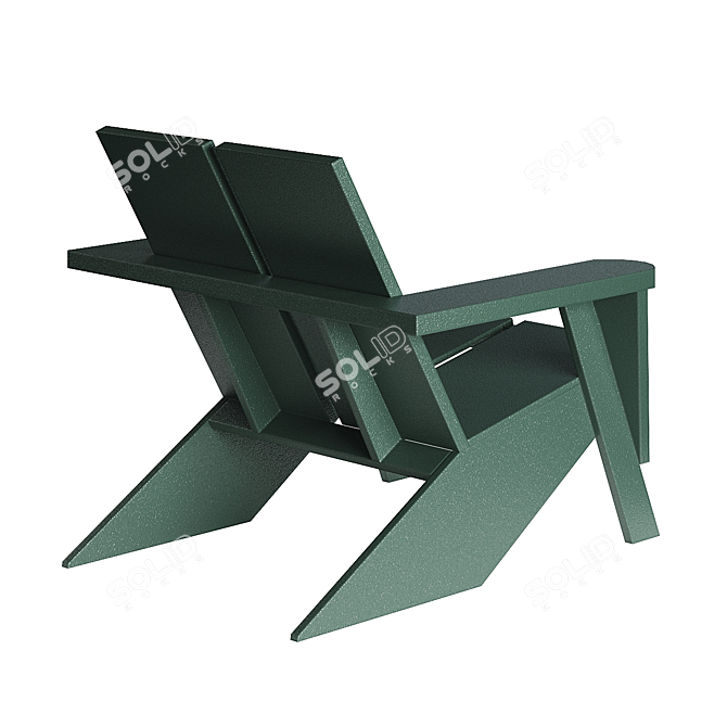 Modern Green Adirondack Chair 3D model image 2