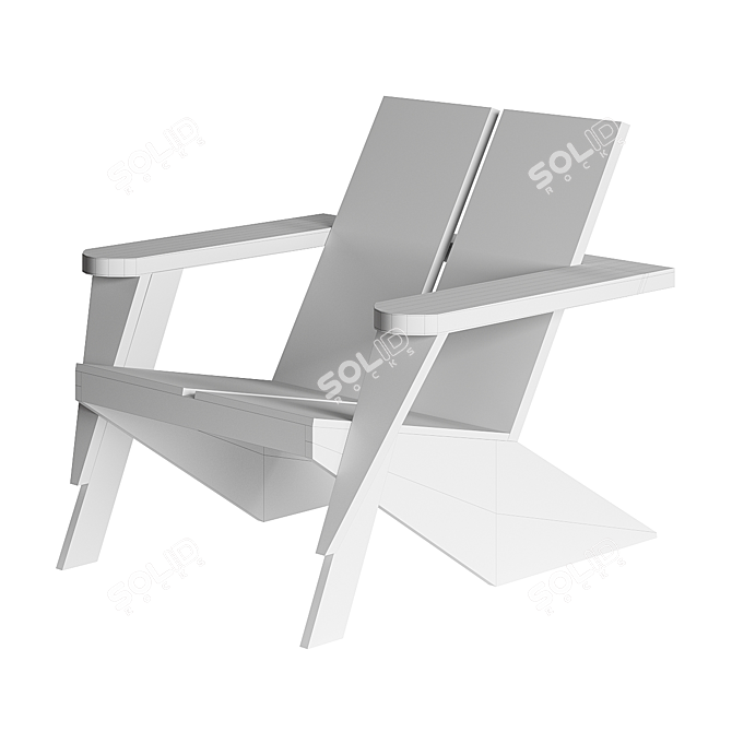 Modern Green Adirondack Chair 3D model image 3