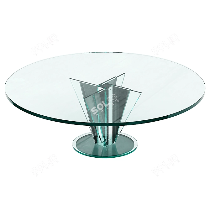 Chic Vintage Glass Coffee Table 3D model image 1