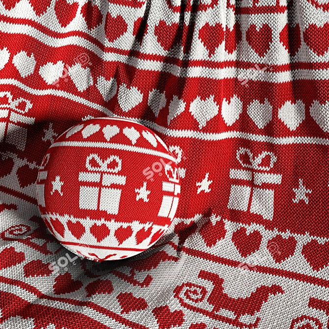 Christmas Knit Fabric Set 15 3D model image 2