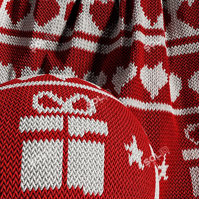 Christmas Knit Fabric Set 15 3D model image 4