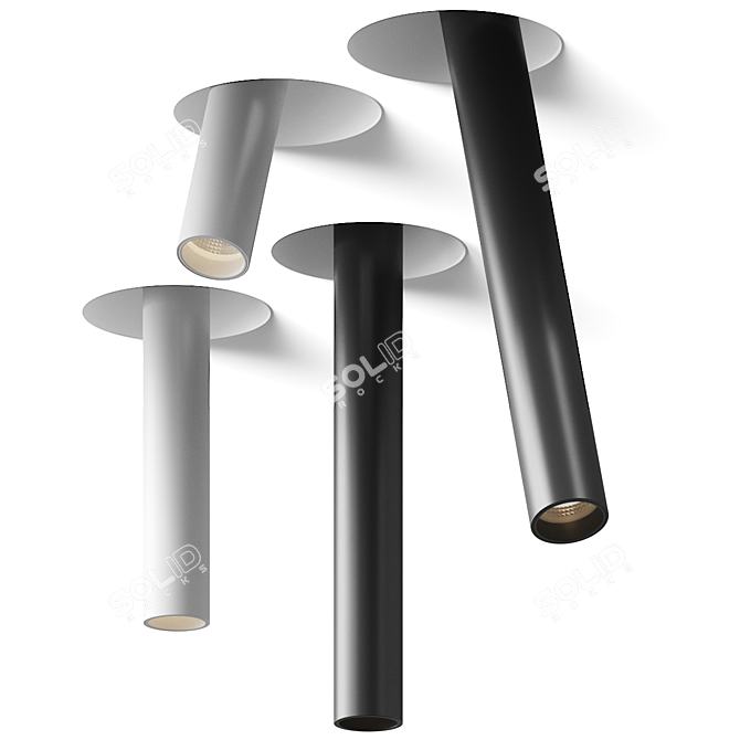 Intec Adjustable Plaster Ceiling Lamp 3D model image 2