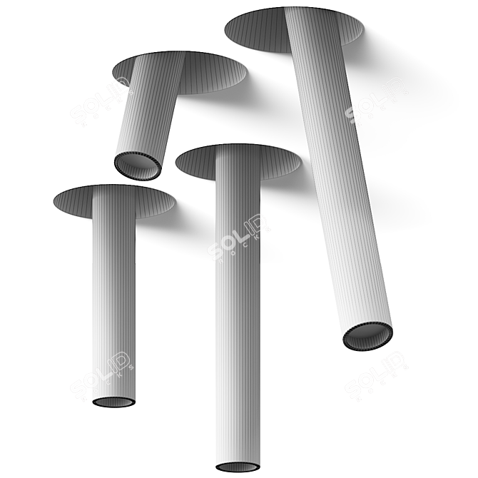 Intec Adjustable Plaster Ceiling Lamp 3D model image 4