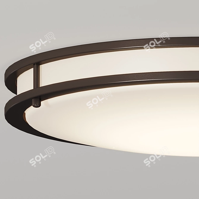 Modern Dimmable LED Flushmount Fixture 3D model image 3