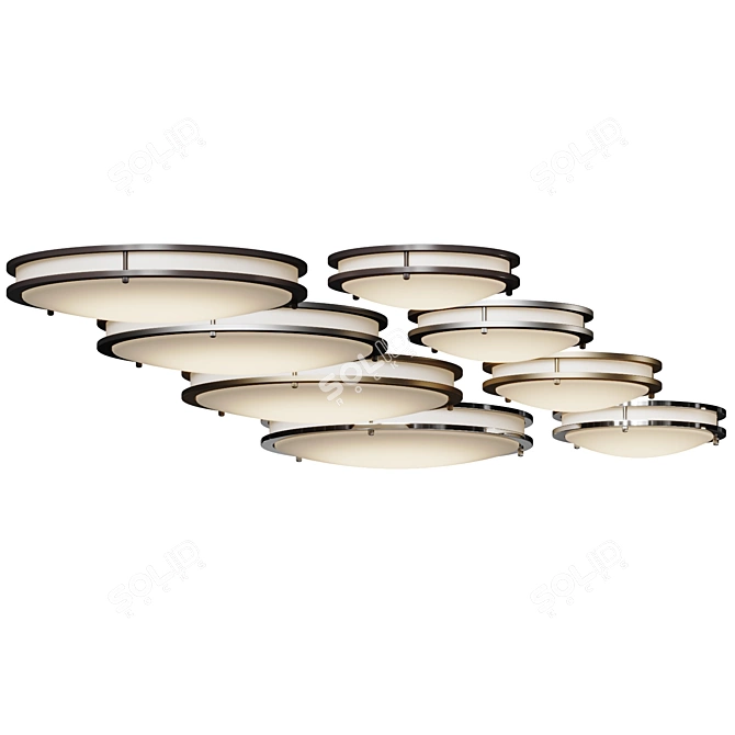 Modern Dimmable LED Flushmount Fixture 3D model image 4