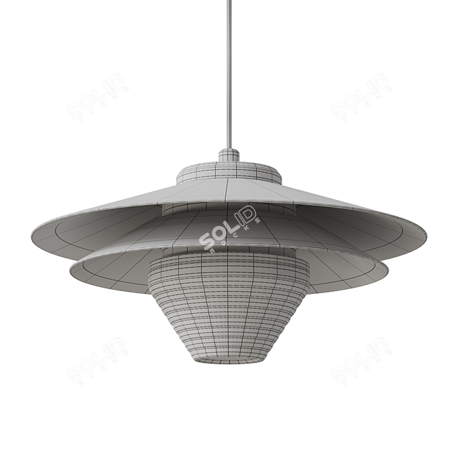 Dual Conical Metal LED Pendant 3D model image 6