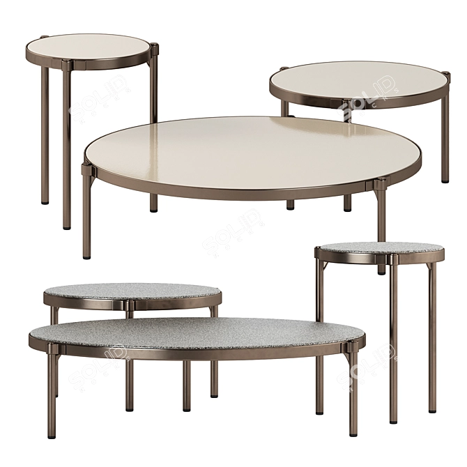 Tape Outdoor Small Tables Collection 3D model image 1