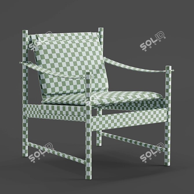 Modern Elegance Leather Lounge Chair 3D model image 5