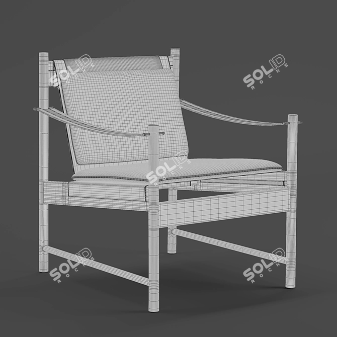 Modern Elegance Leather Lounge Chair 3D model image 6