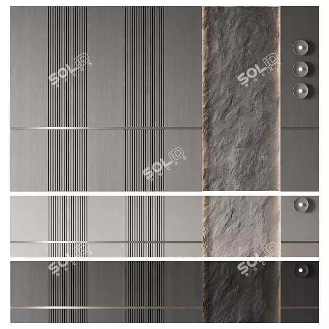 Stone Decor Wall Panel 3D model image 1