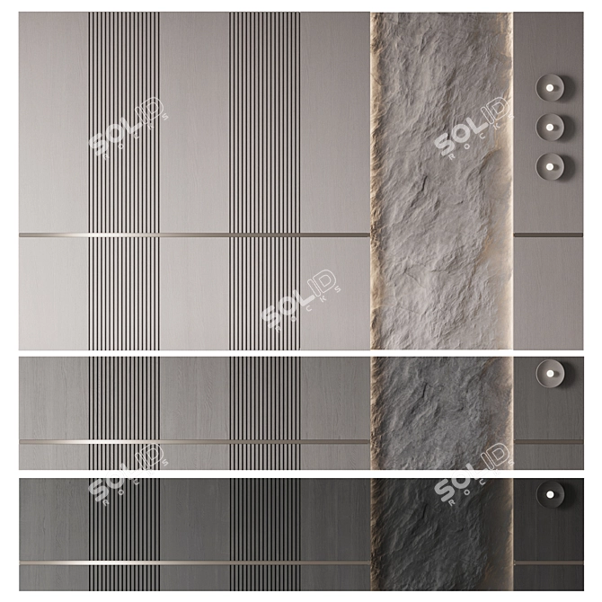 Stone Decor Wall Panel 3D model image 2