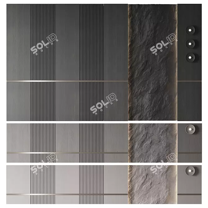 Stone Decor Wall Panel 3D model image 3