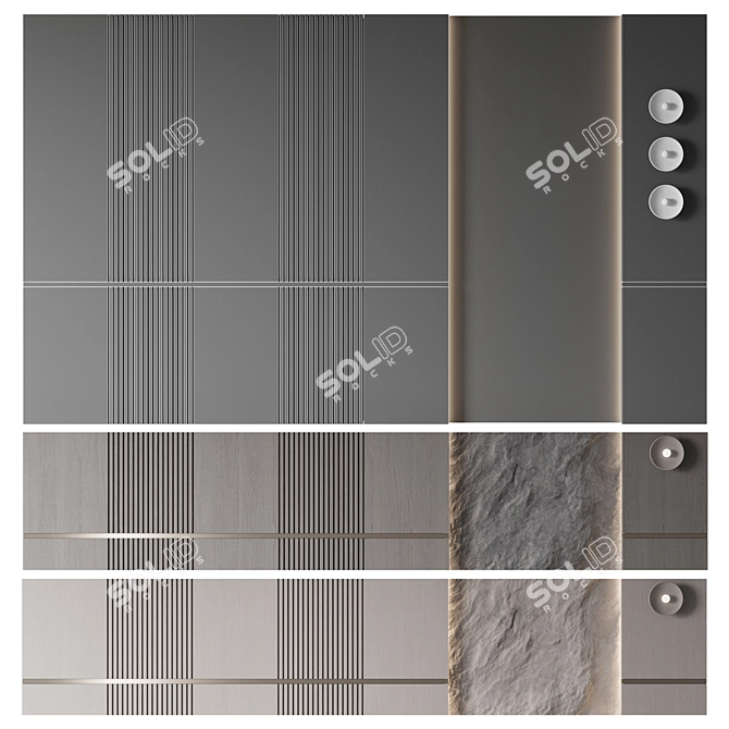 Stone Decor Wall Panel 3D model image 4