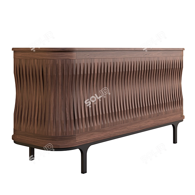 Sleek Arciform Bureau in Oak 3D model image 3