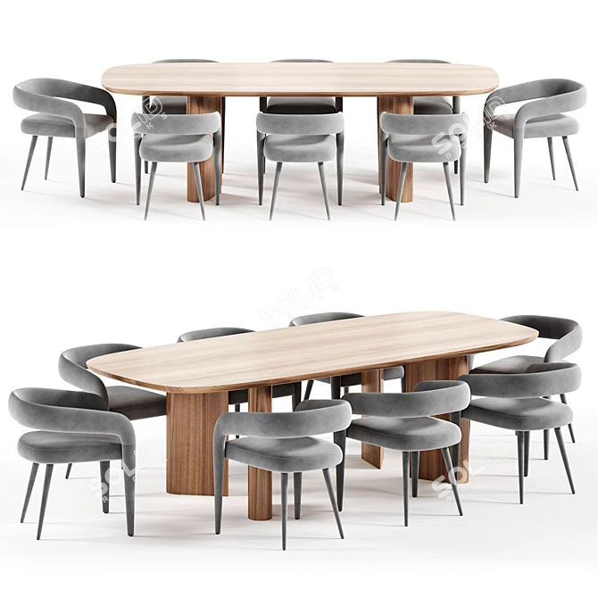 Syrah Geometric Dining Set 3D model image 3