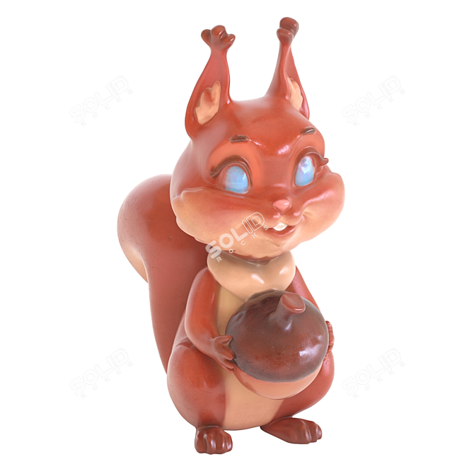 Corona Squirrel Figurine Sculpture 3D model image 5