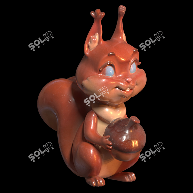 Corona Squirrel Figurine Sculpture 3D model image 6