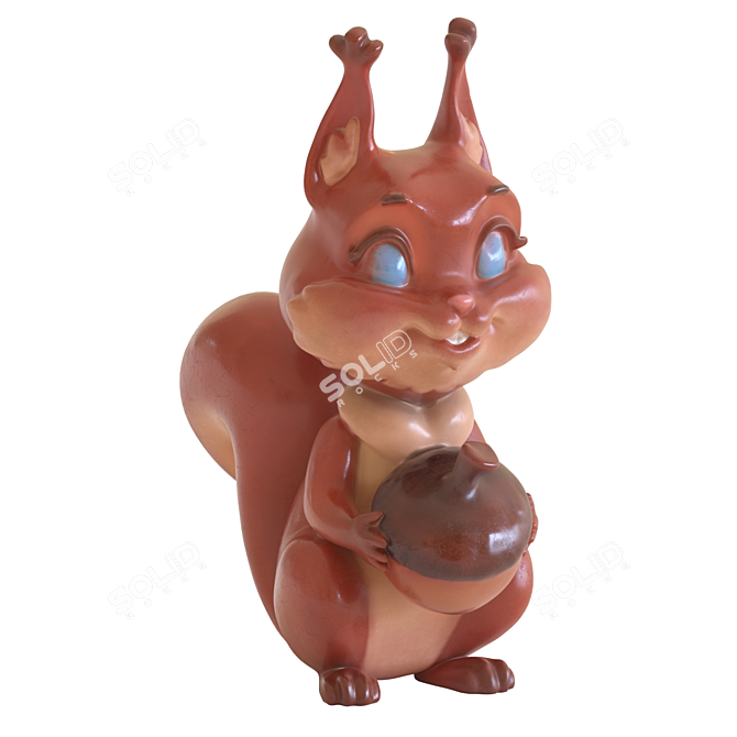 Corona Squirrel Figurine Sculpture 3D model image 8