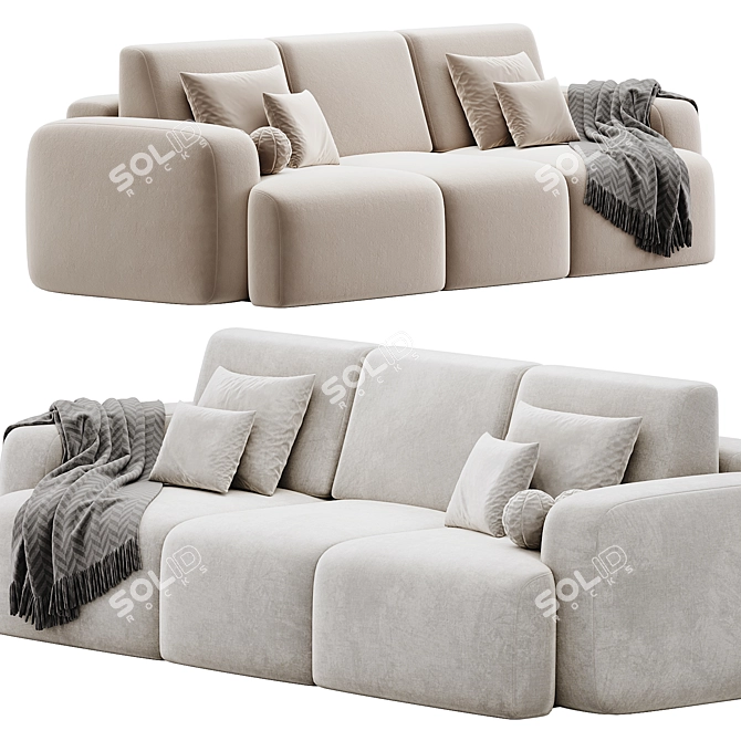 Luxury Velvet Sofa Bonent 2015 3D model image 1