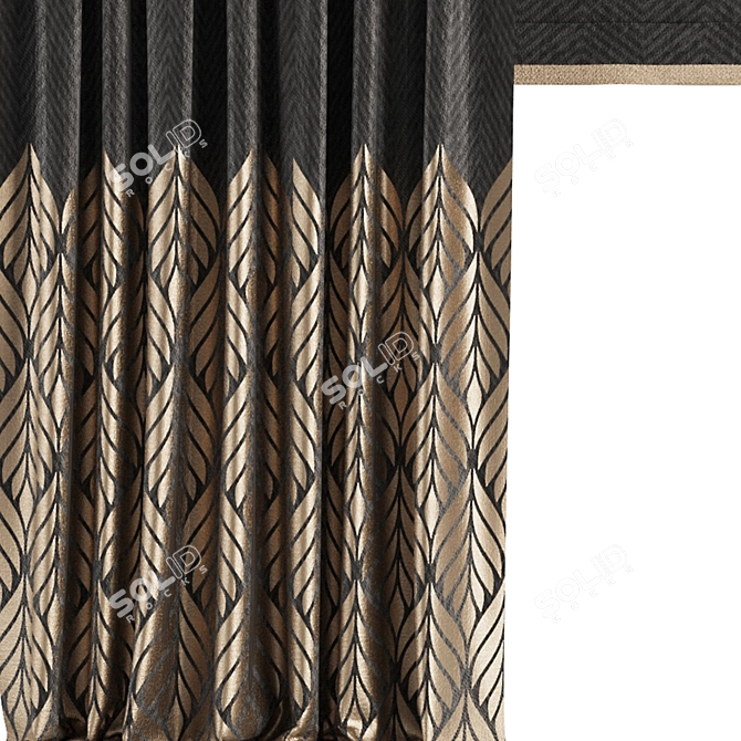 Contemporary Curtain Set M40 3D model image 2