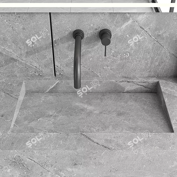 Modern Bathroom Furniture Set 101 3D model image 2