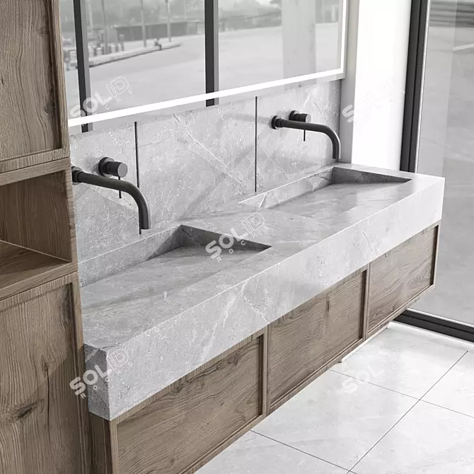 Modern Bathroom Furniture Set 101 3D model image 3