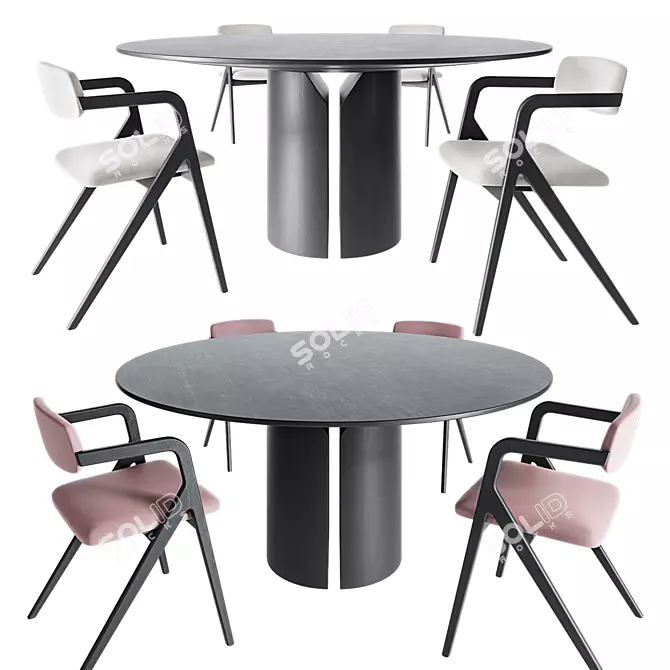 Modern Italian Furniture Set 3D model image 2