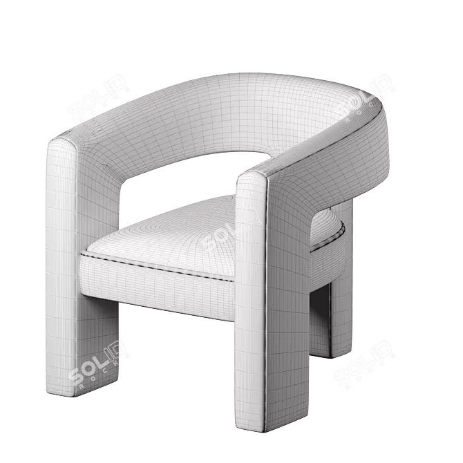 Tripod Armrest Chair by KARE 3D model image 5