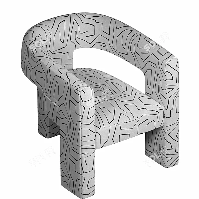 Tripod Armrest Chair by KARE 3D model image 7