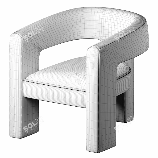 Tripod Armrest Chair by KARE 3D model image 8