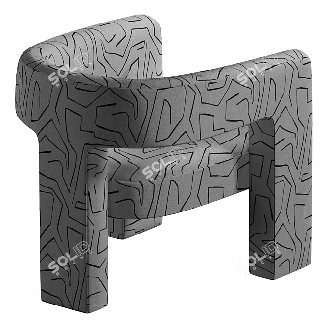 Tripod Armrest Chair by KARE 3D model image 9