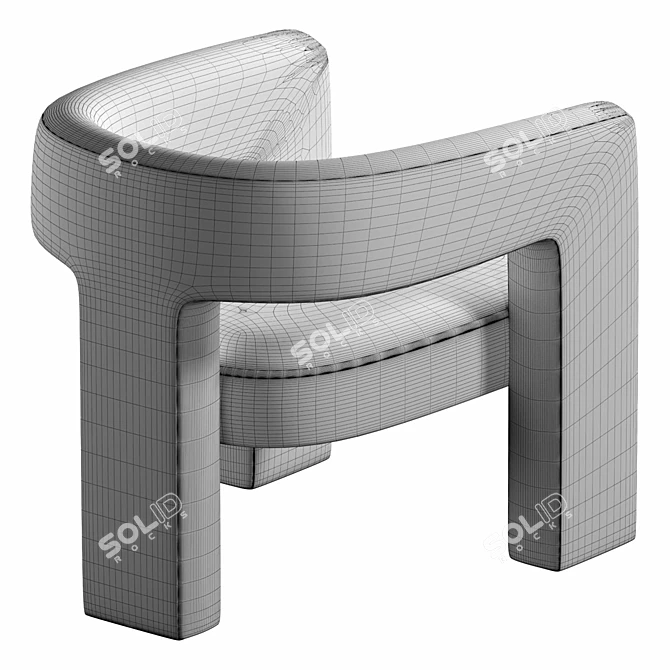 Tripod Armrest Chair by KARE 3D model image 10