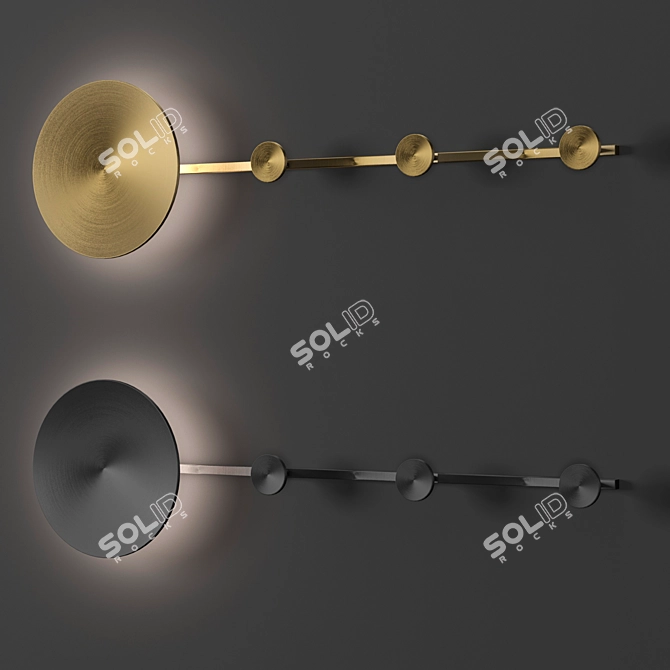 Disk Wall Light with Backlit Horizontal Bar 3D model image 2