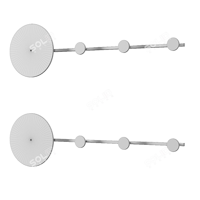 Disk Wall Light with Backlit Horizontal Bar 3D model image 3