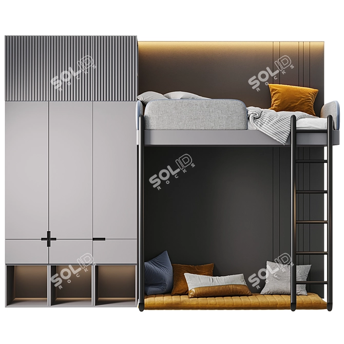 Custom Teen Bedroom Set 3D model image 1