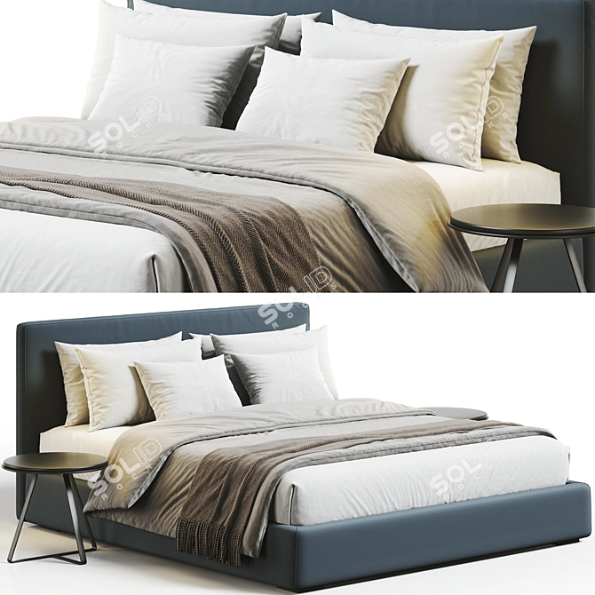 Elegant Duomo Mono Bed Frame 3D model image 1