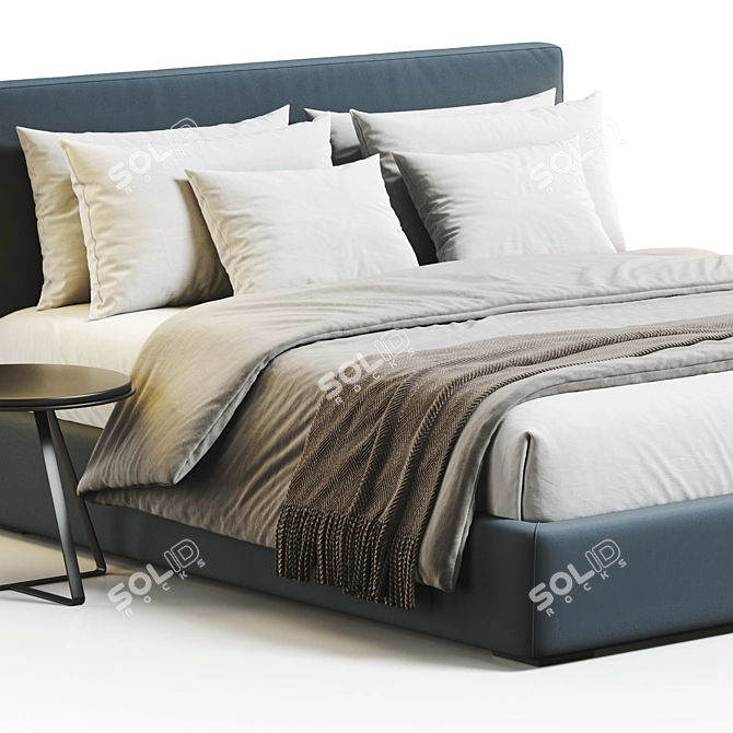 Elegant Duomo Mono Bed Frame 3D model image 2
