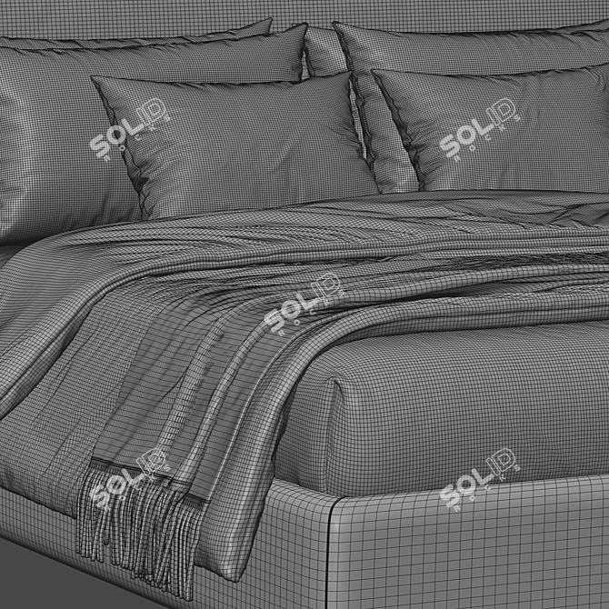 Elegant Duomo Mono Bed Frame 3D model image 3