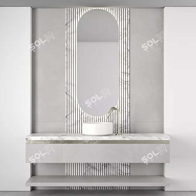 Modern Bathroom Furniture Set 104 3D model image 1